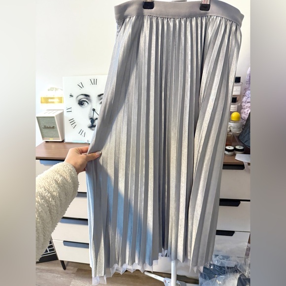 Reversible Velvet & Tulle Pleated Midi Skirt ✨ - Picture 6 of 9